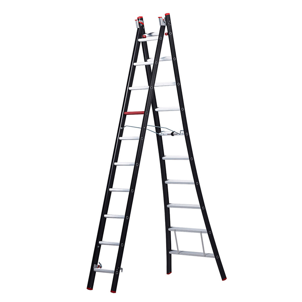 Echelle transformable 2-pièces connecté, 2x10 marchepieds