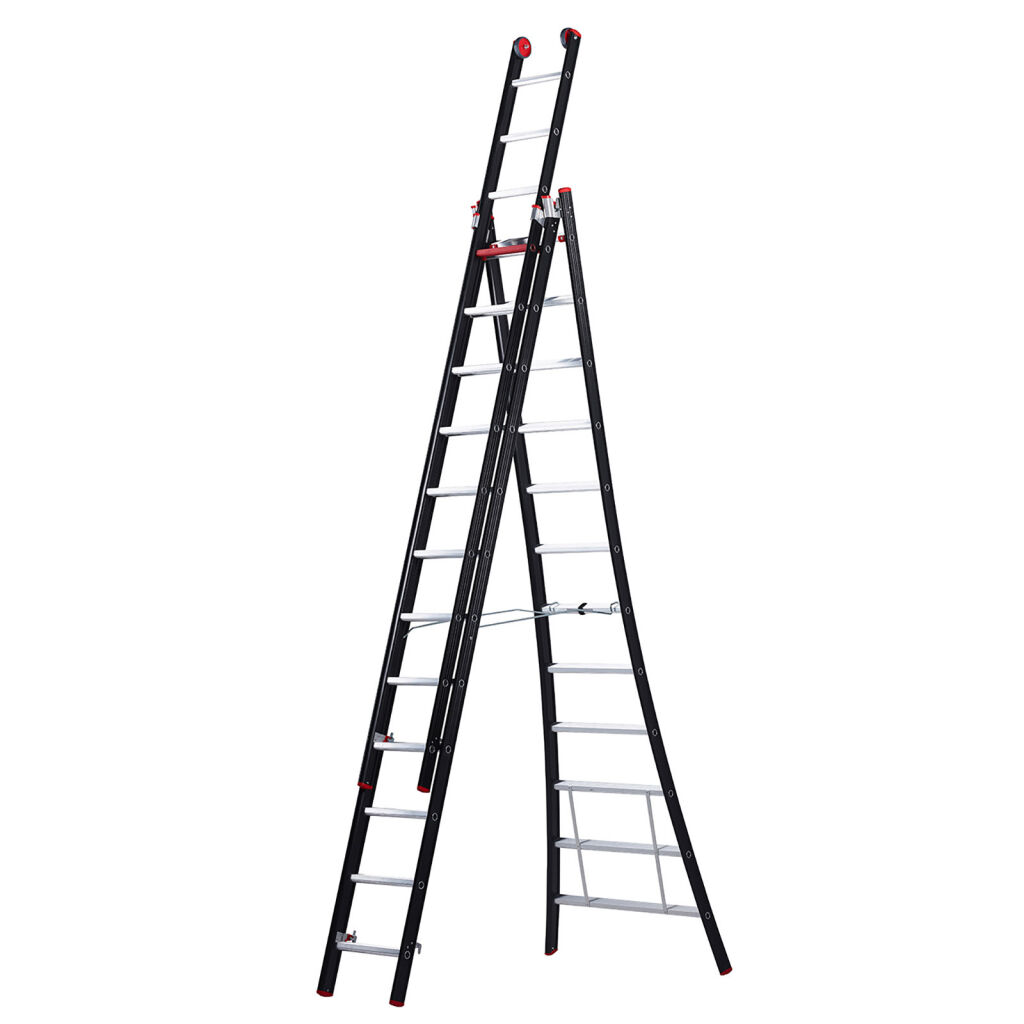 Echelle transformable 3-pièces connecté, 3x12 marchepieds