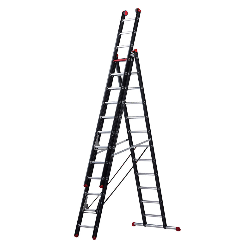 Echelle transformable 3-pièces connecté, 3x12 marchepieds