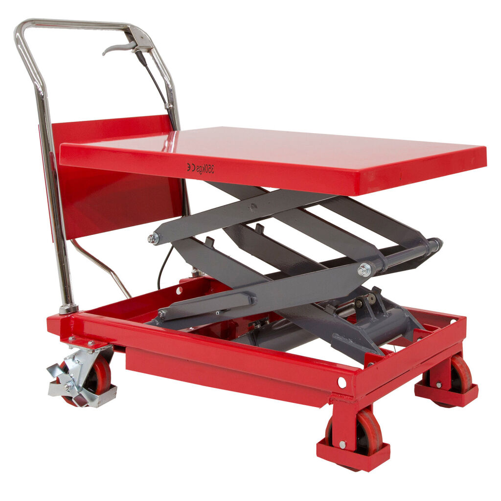 Chariot à plate-forme élévatrice barre de pousser, compact + ciseaux double