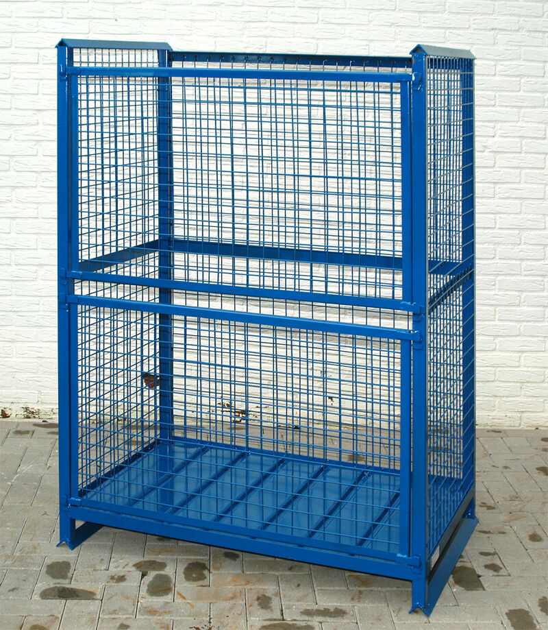 Mesh container fixed construction fixed mesh box structure double removable wall