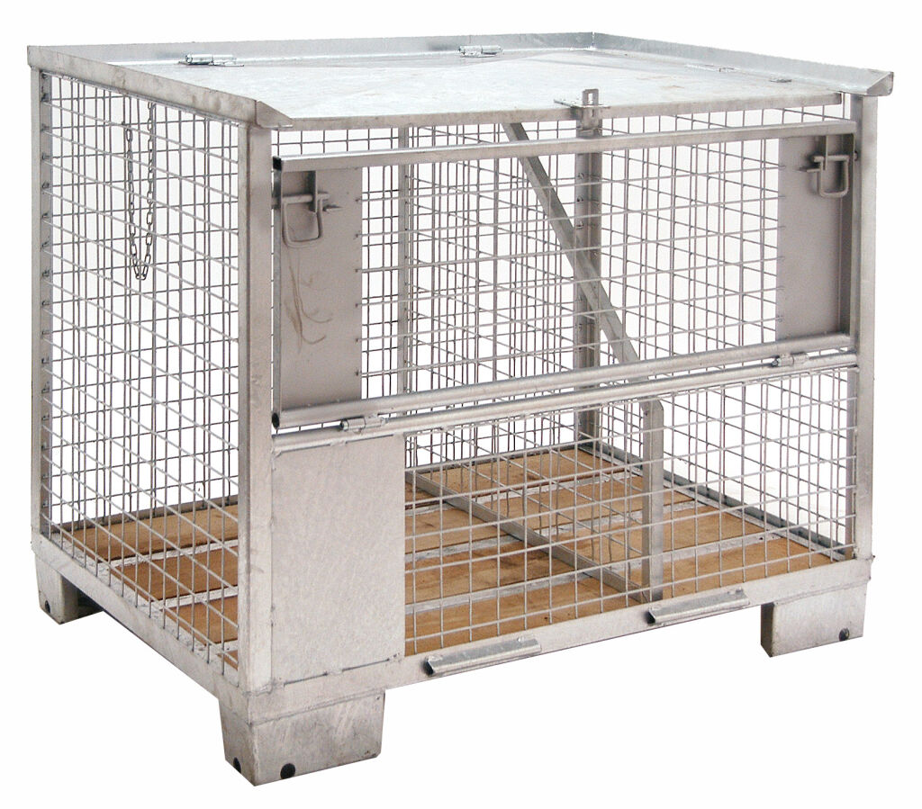 Mesh container fixed construction fixed mesh box structure single valve on one side