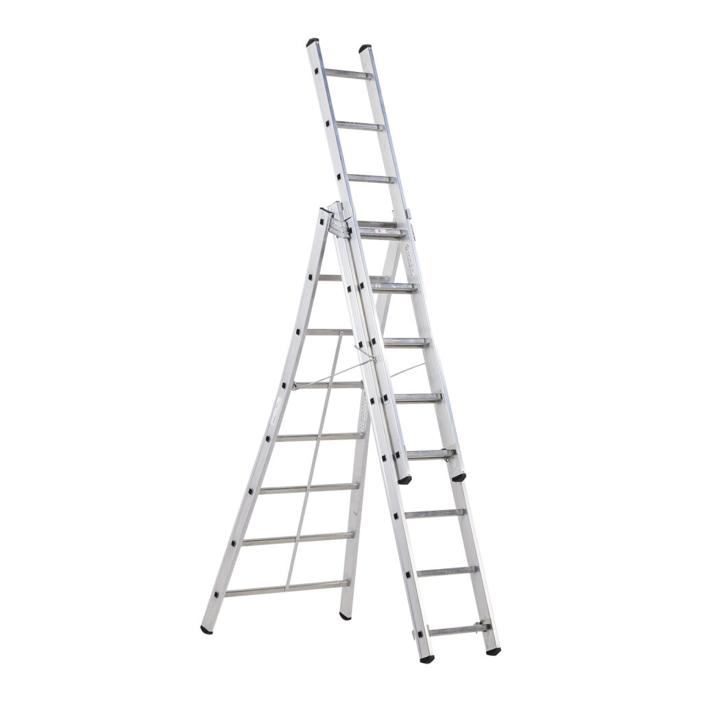 Echelle transformable 3-pièces connecté, 3x8 marchepieds