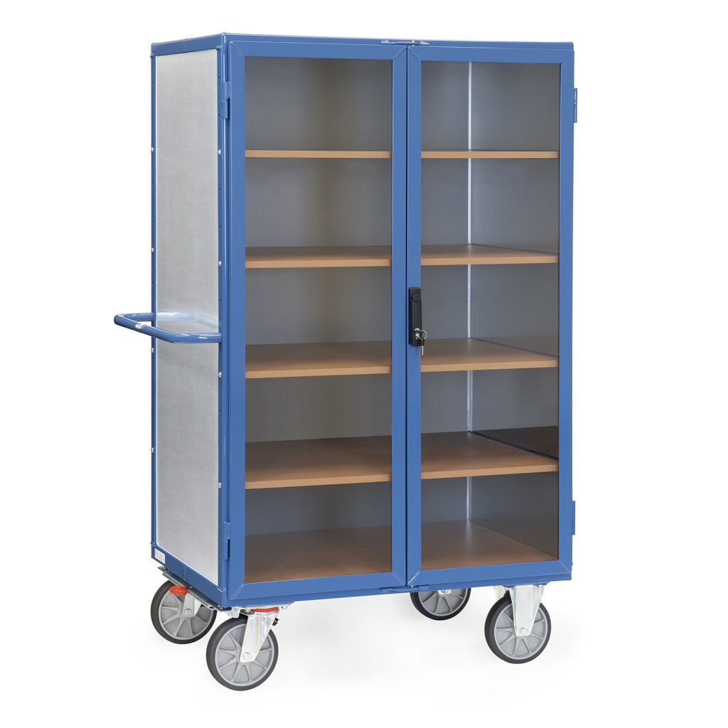 Shelved trolleys Fetra shelved trolley with 2 lockable doors