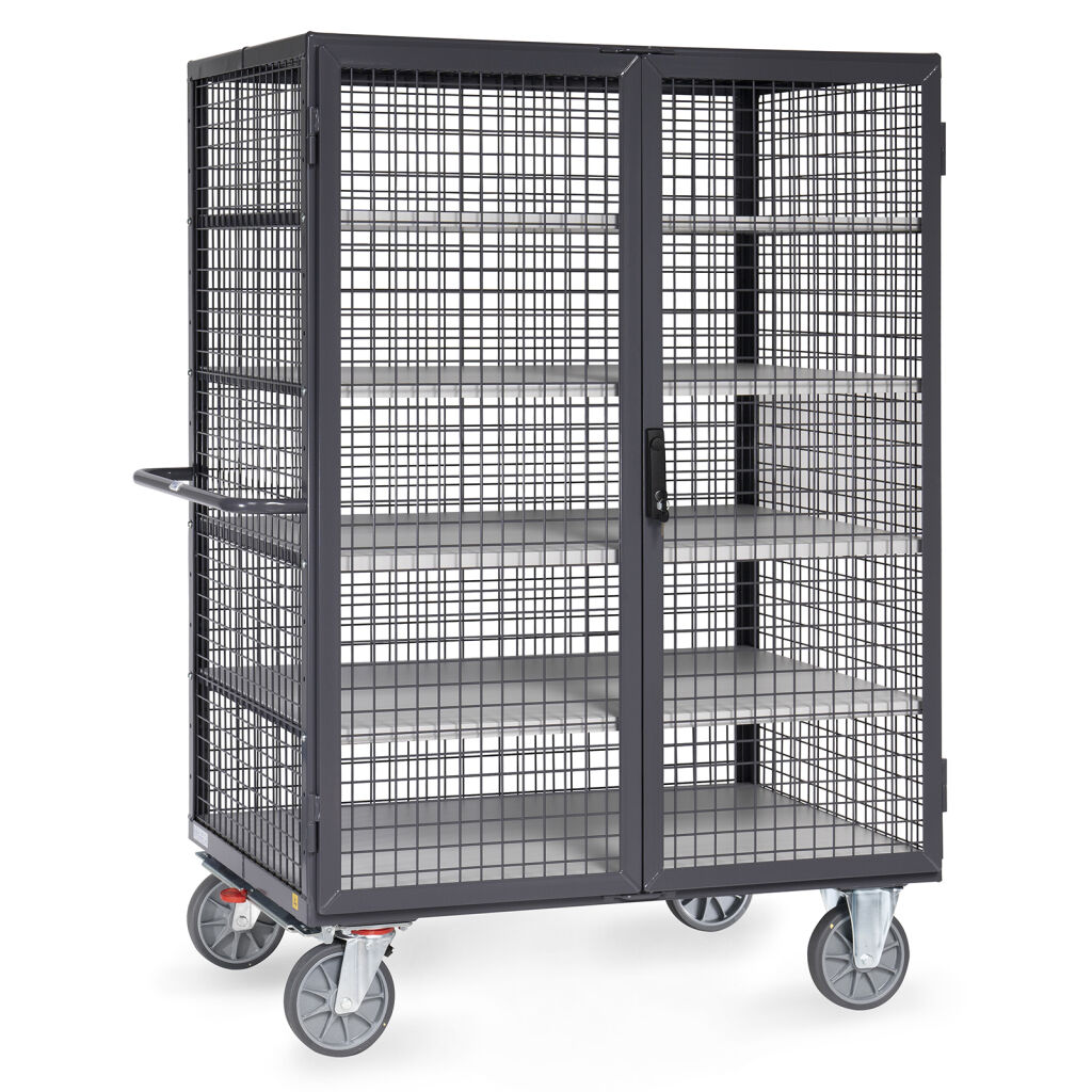 Shelved trolleys Fetra ESD trolley lockable/adjustable loading surface
