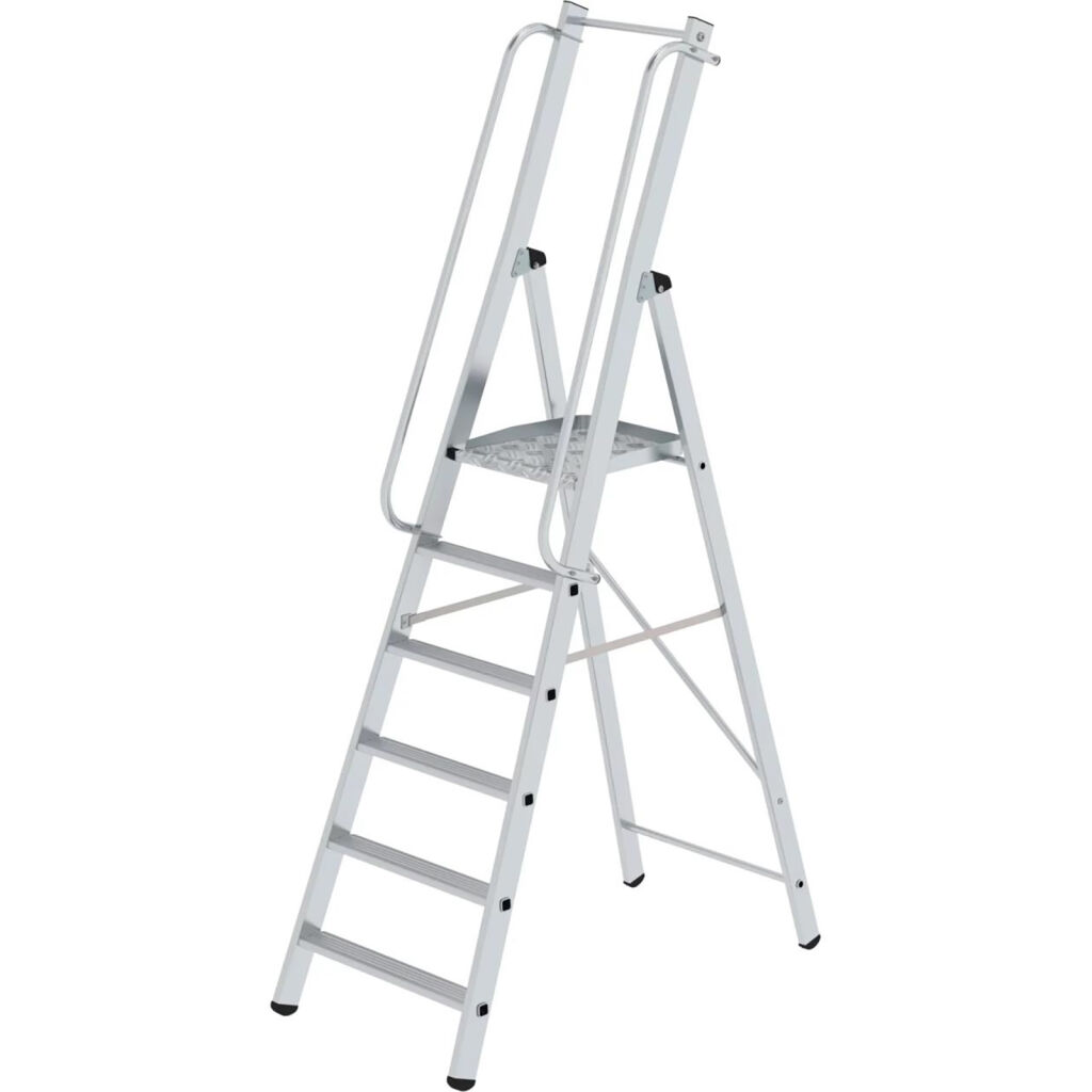 Industrial stairs single-sided, 6 steps incl. platform