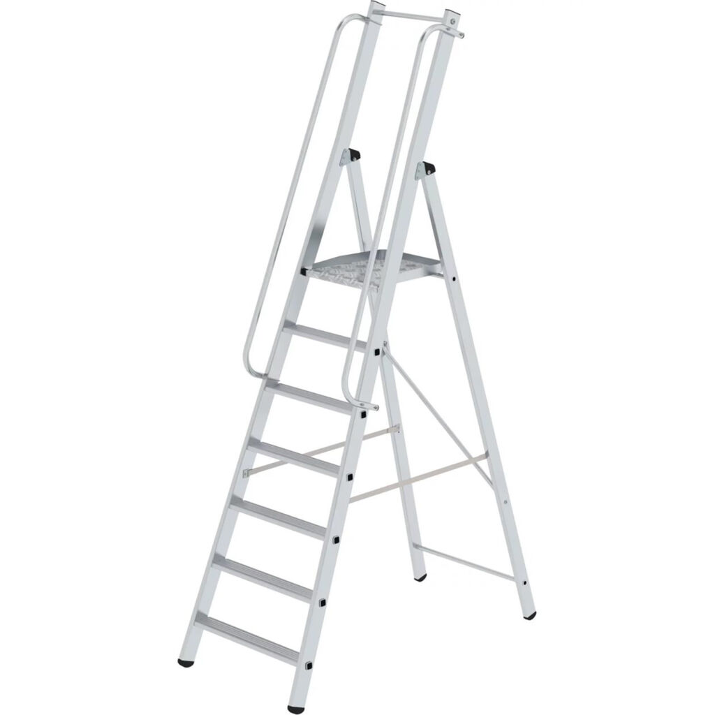Industrial stairs single-sided, 7 steps incl. platform