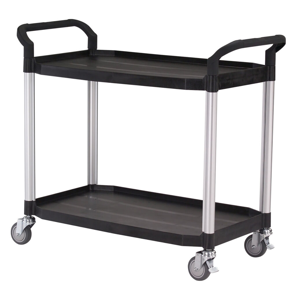 Shelved trolleys with 2 shelves