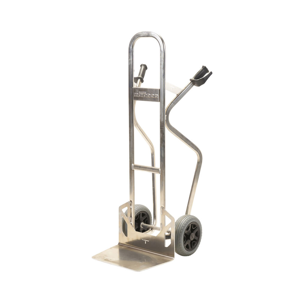 Aluminium handtruck diable en tube aluminium with puncture-proof PU tyres 260 x 85 mm 