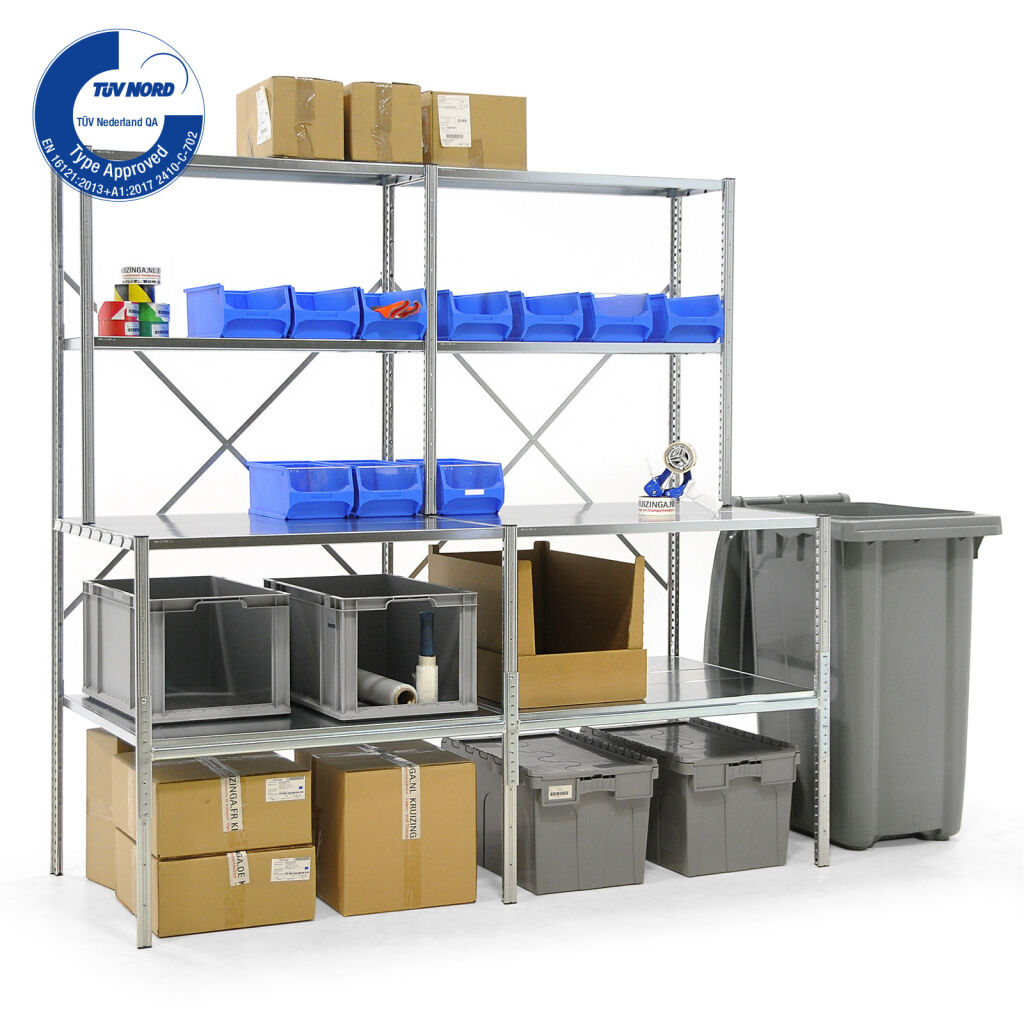 Packtische mit Regalaufsatz