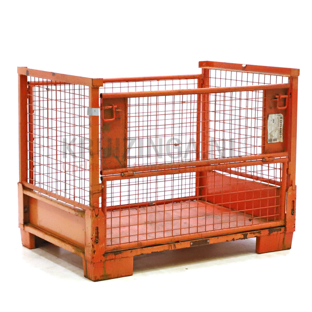 Caisse grillagée occasion gerbable et pliable 1 clapet en 1 côté longue Occasion