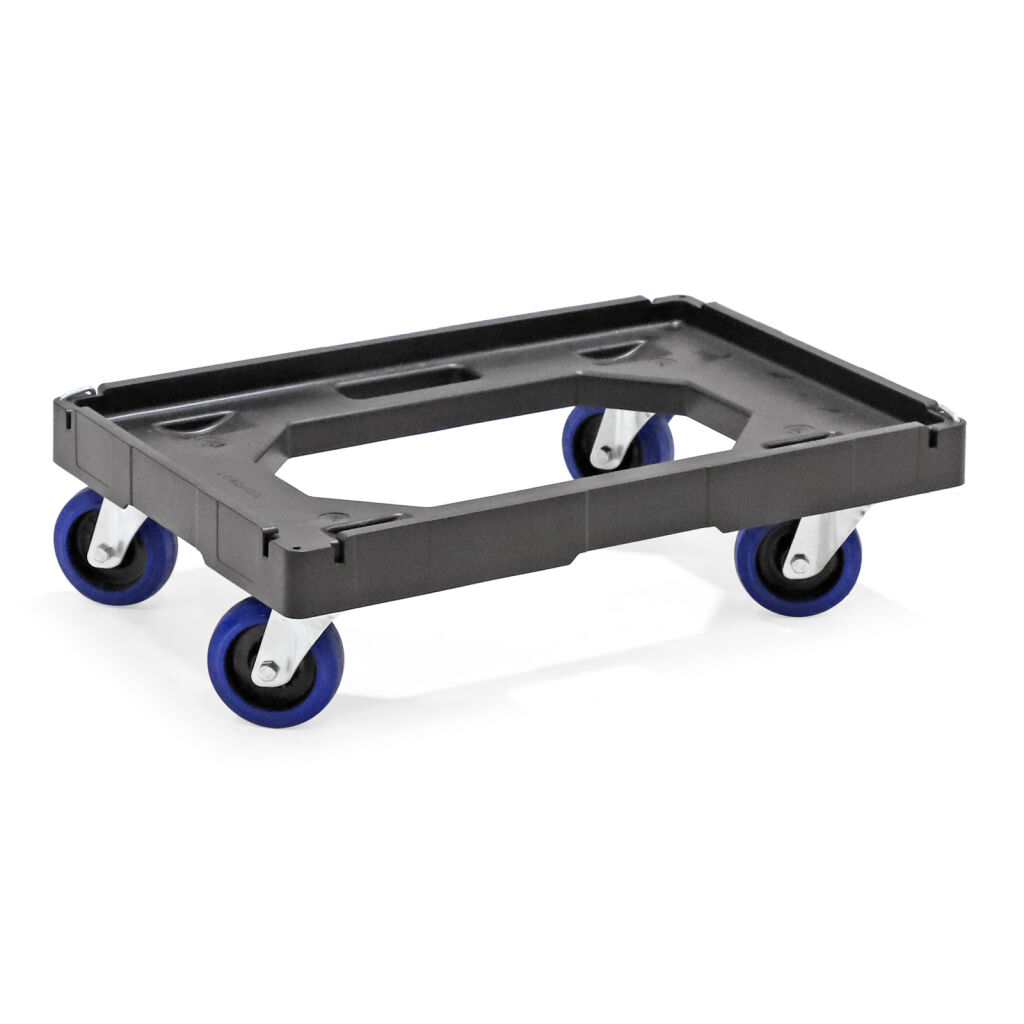 Onderwagen rolplateau koppelbaar, geschikt voor eurobakken 600x400 mm 