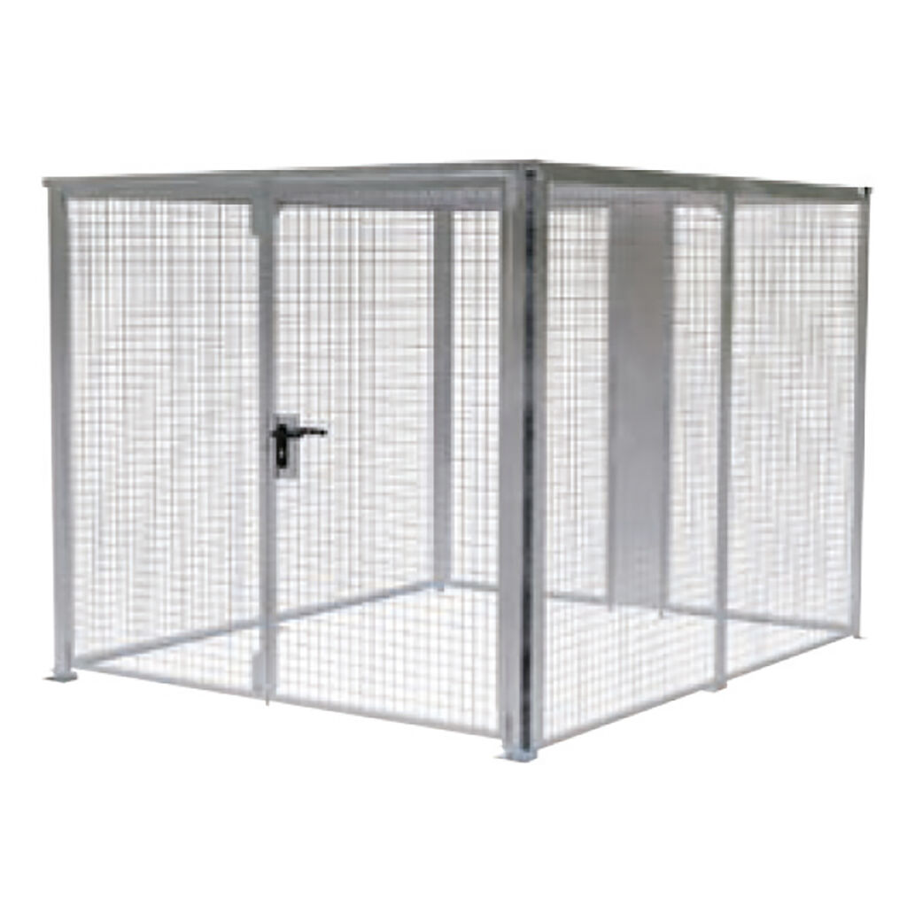 Stockage bouteille de gaz avec toit grillagé avec porte