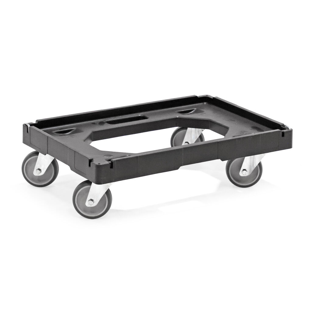Onderwagen rolplateau koppelbaar, geschikt voor eurobakken 600x400 mm 