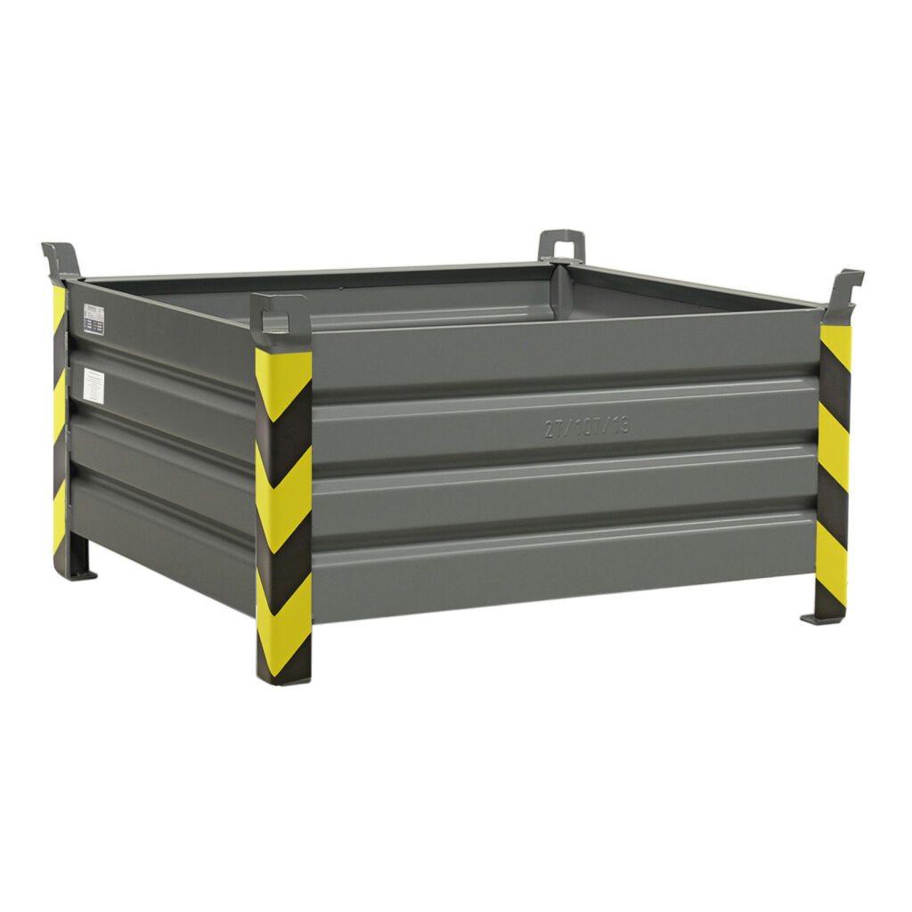 Stacking box steel fixed construction with four closed walls