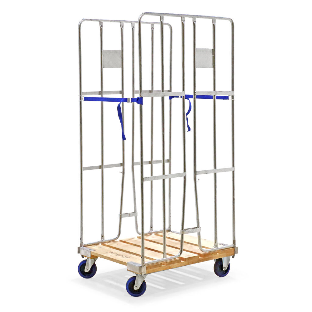 Offres de roll conteneurs roll conteneur 2-parois fond en bois avec barrières à pince