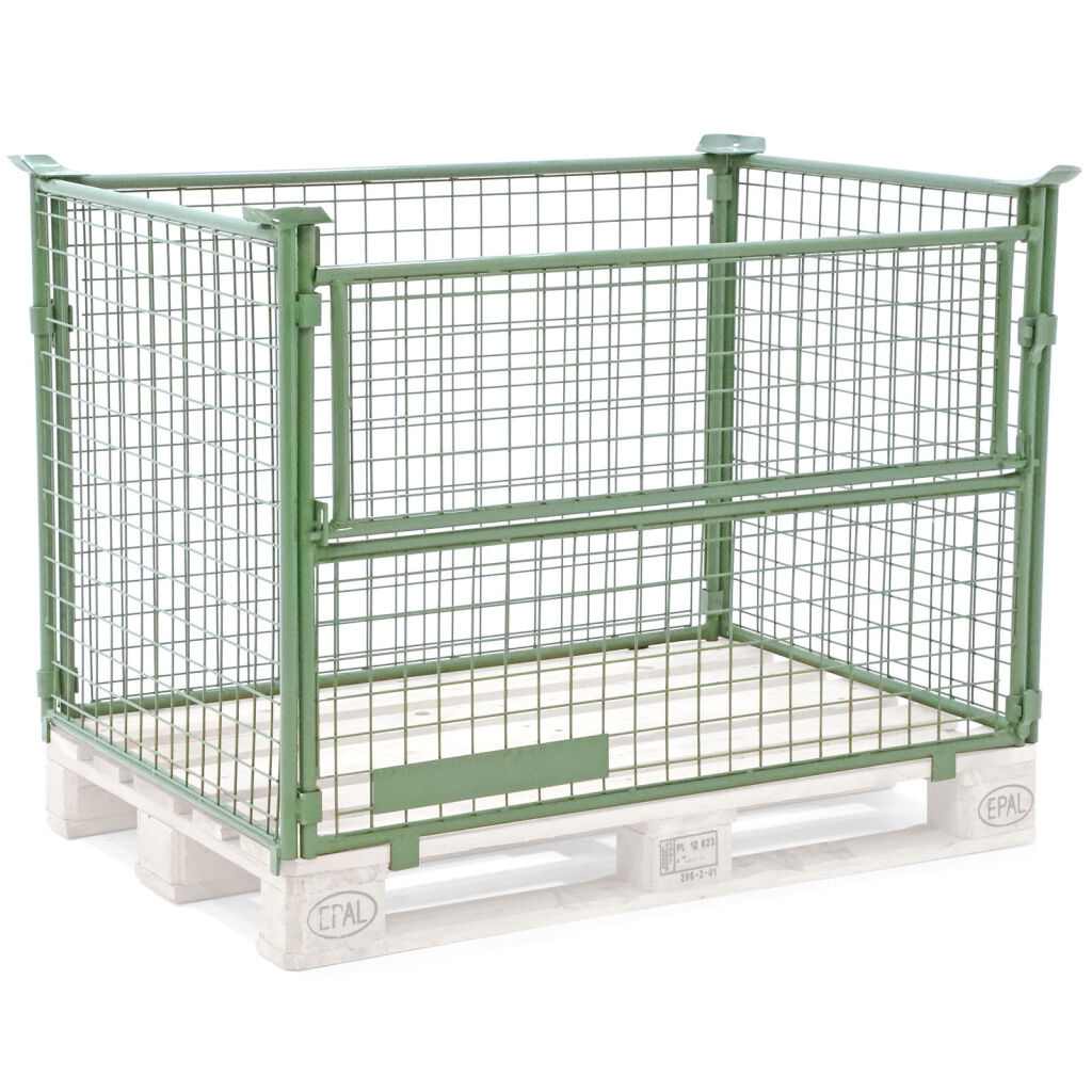 Rehausse palette Construction rabattables empilables 1 clapet en 1 côté longue Occasion
