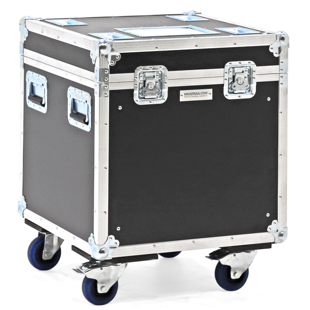 Flightcases met dubbele sluiting en handgrepen