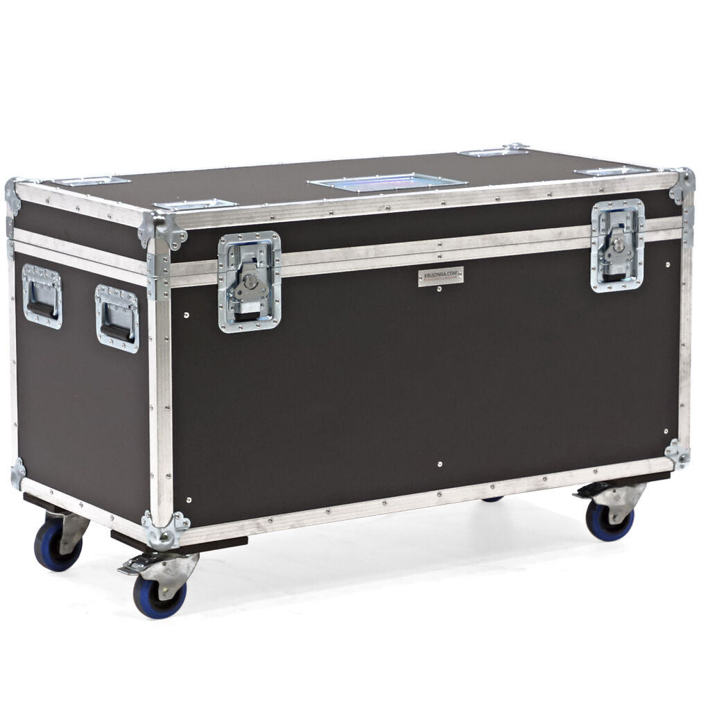Flightcases met dubbele sluiting en handgrepen