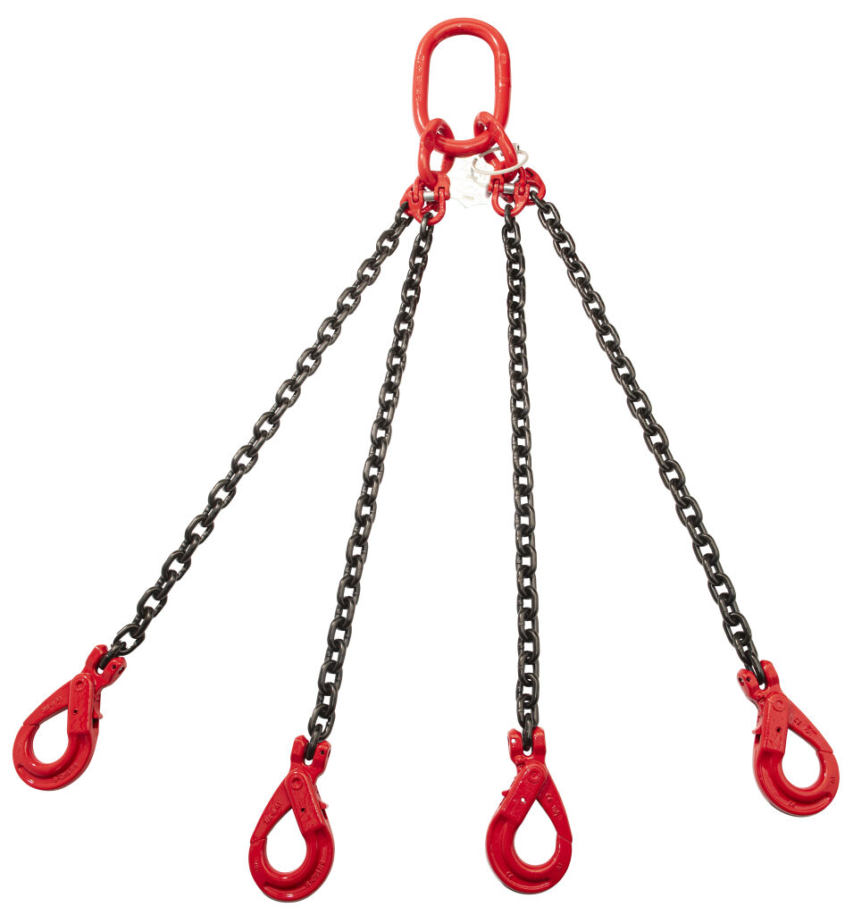 Lifting chain 4-jump with safety hooks, Ø 8 mm, 3000 kg 