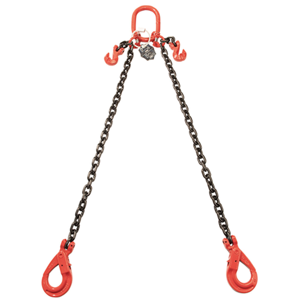 Lifting chain 2-jump with safety and retaining hooks, Ø 8 mm, 2000 kg 