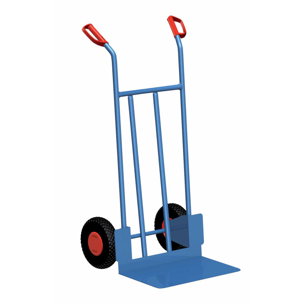 Diable transport acier construction compact pneus 260x85 mm