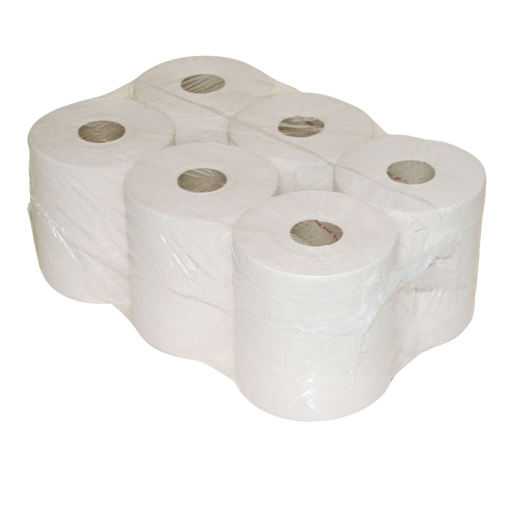 Poetsroldispensers midi poetspapier 1-laags gerecycled poetspapier, 270 m - 6 rollen 