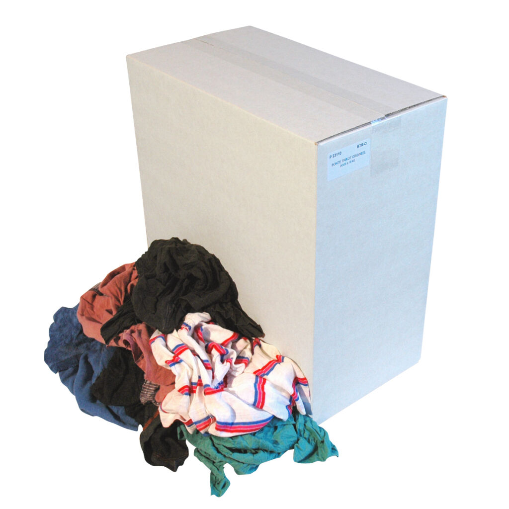 Industriepapier dispensers poetslappen 100% gerecycled textiel, per doos á 10 kg