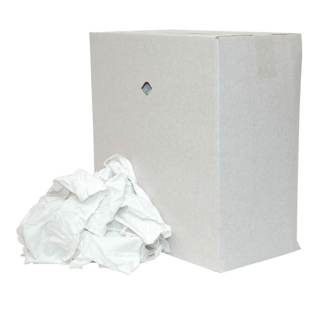 Industriepapier dispensers poetslappen 100% gerecycled katoen, per doos á 10 kg
