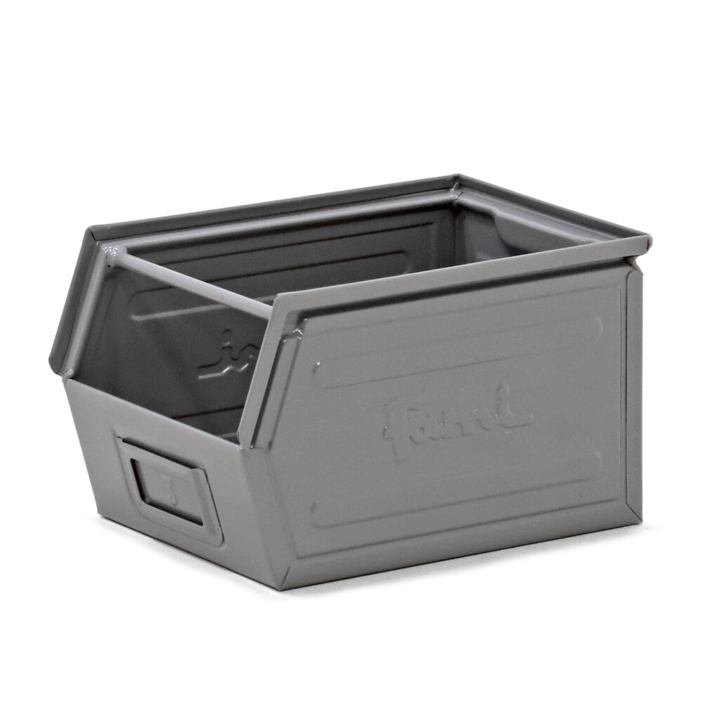 Storage bin steel grip opening
