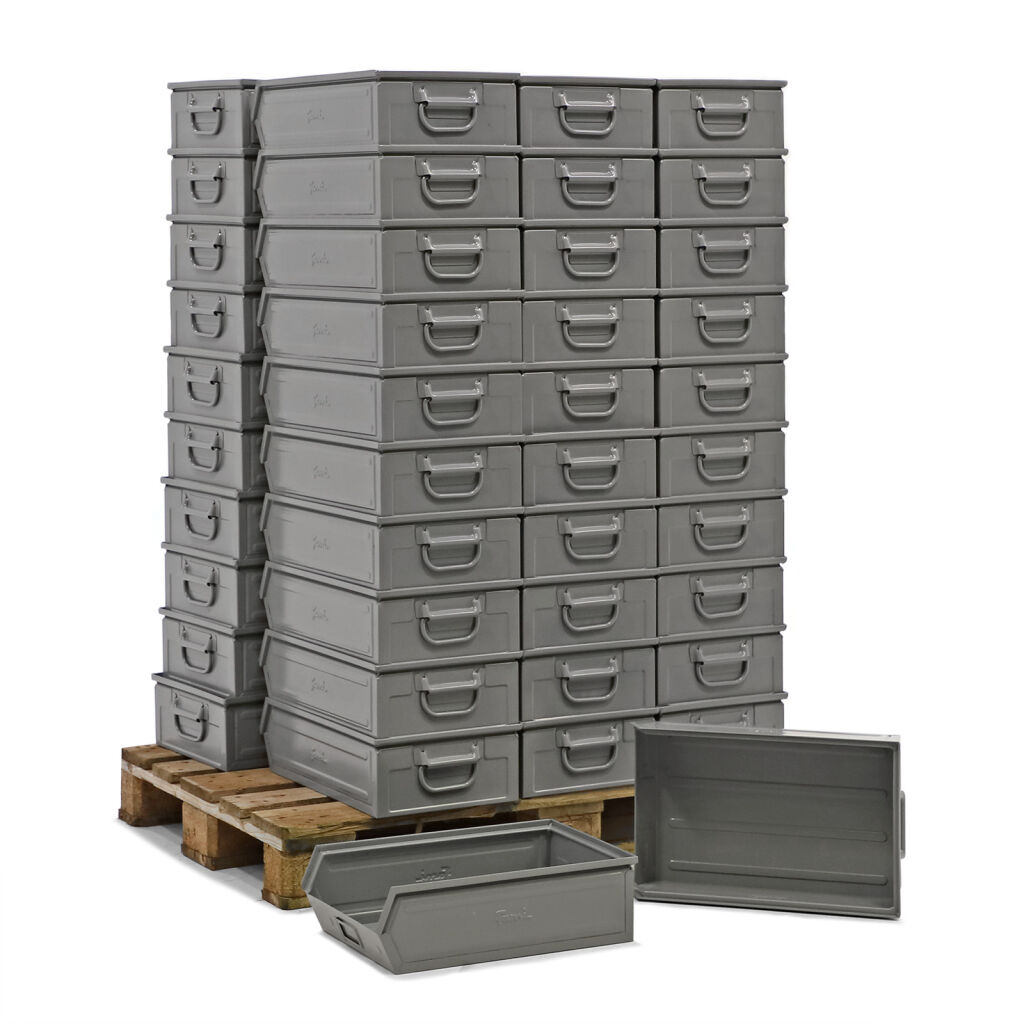 Storage bin steel grip opening
