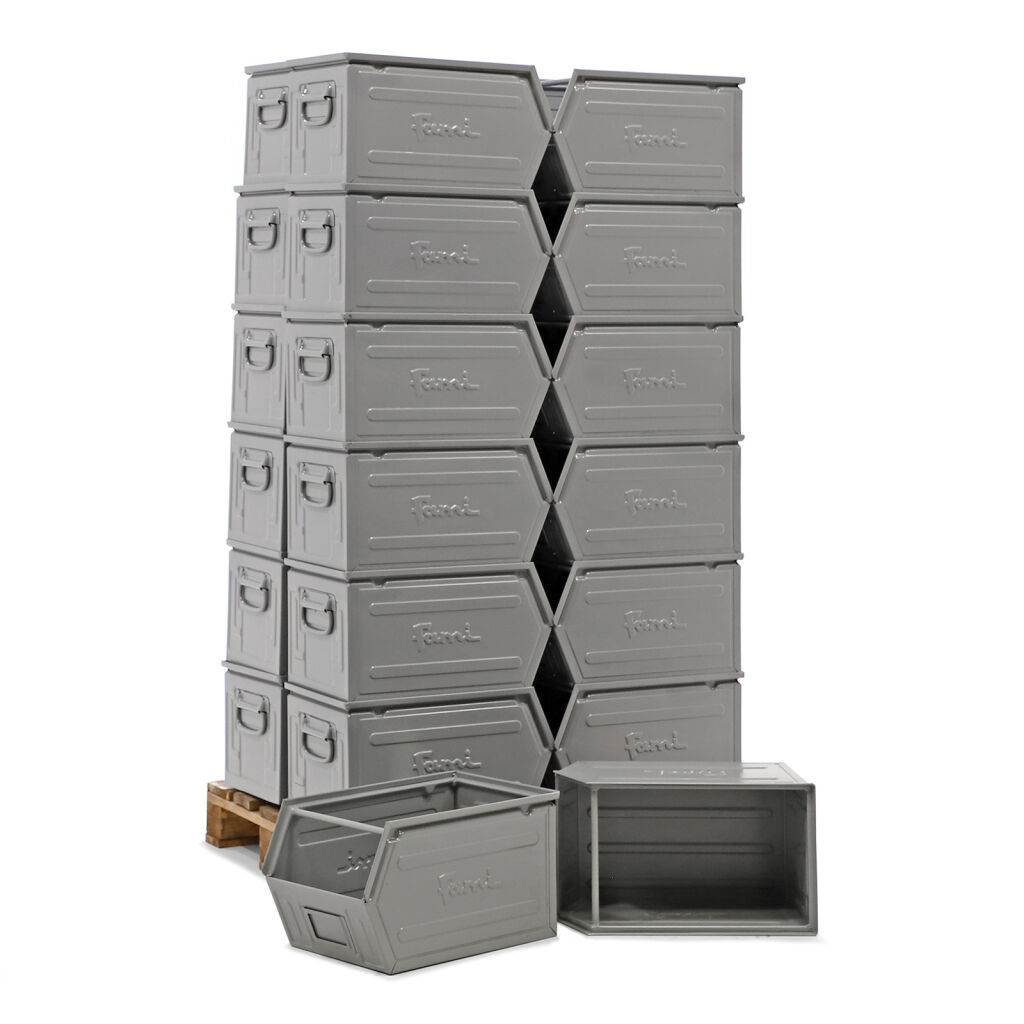 Storage bin steel grip opening