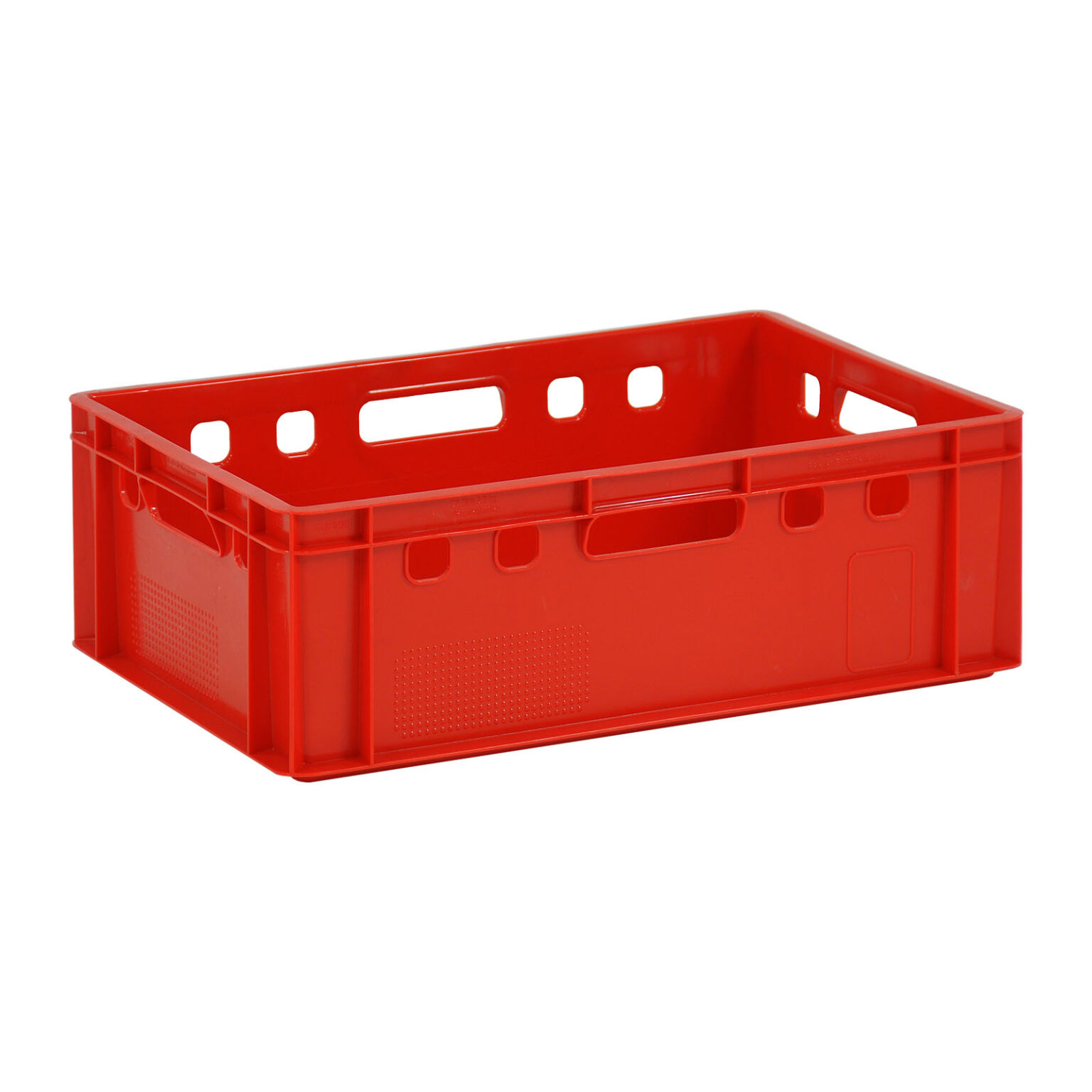 Stacking box plastic stackable e2 meat crate with open handles Type:  stackable
