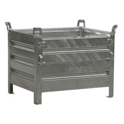 Stacking box steel fixed construction stacking box 1 flap at 1 long side