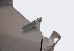 Caisse palette métallique construction robuste bac empilable 1 clapet sur 1 côté longue Sur mesure.  L: 800, L: 600, H: 670 (mm). Code d’article: 101866V-DEK