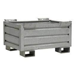 Caisse palette métallique construction compact avec quatre murs fermés