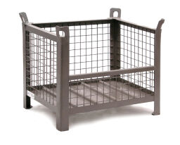 Mesh Stillages fixed construction stackable 1 wall 1/4 heigh Custom built.  L: 800, W: 600,  (mm). Article code: 1338612V-01