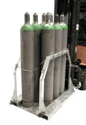 Gasflaschenlagerung Stahlflaschenpalette für 8 Flaschen.  L: 1200, B: 860, H: 1000 (mm). Artikelcode: 2700-08