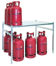 Gasflaschenlagerung Zubehör Gasflaschengestell für Gasflaschen.  L: 1300, B: 1000, H: 850 (mm). Artikelcode: 2700-GFG