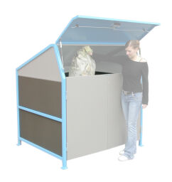 Afvalcontainer Afval en reiniging toebehoren wanden aan 3 zijden.  Artikelcode: 28S1100-WAND