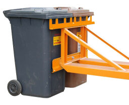 Mülltonne  Abfall und Reinigung Mülltonner heber mit Einsteckbügel.  L: 1026, B: 1070, H: 678 (mm). Artikelcode: 36-MH-2