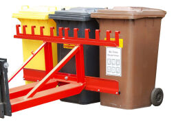 Minicontainer Afval en reiniging afvalbakken heftrucklift met insteekbeugels.  L: 1026, B: 1595, H: 678 (mm). Artikelcode: 36-MH-3