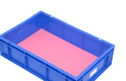 Stapelboxen Kunststoff Zubehör Flachschaum Antistatik Rosa.  L: 555, B: 355, H: 15 (mm). Artikelcode: 38-FOAM-AS