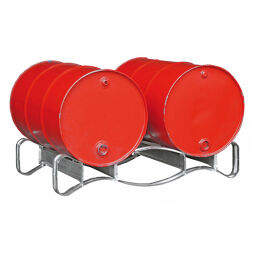Auffangwanne Stahl Auffangwanne Auffangbehälter für Fässer für 1-2 200 l Fässer.  L: 1550, B: 1300, H: 735 (mm). Artikelcode: 40FAS-2