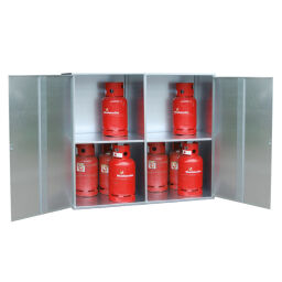 Box- stockage pour des bouteilles à gaz armoire pour bouteilles à gaz pour 20 bouteilles 11-kg.  L: 1680, L: 690, H: 1475 (mm). Code d’article: 40GFD-G2