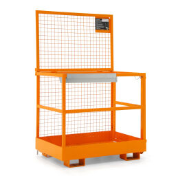 Access safety platform for forklift truck German model drive-in sleeves with slide down protection.  L: 1115, W: 1200, H: 1890 (mm). Article code: 99-812-D
