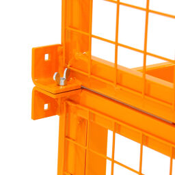 Access safety platform for forklift truck German model drive-in sleeves with slide down protection.  L: 1115, W: 1200, H: 1890 (mm). Article code: 99-812-D