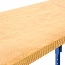 Werktafel inpaktafel in hoogte verstelbaar met legbord Opties:  met legbord .  B: 2000, D: 750, H: 650 (mm). Artikelcode: 84-BL20075B