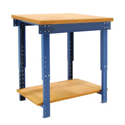 Workbench workbench adjustable in height with shelve