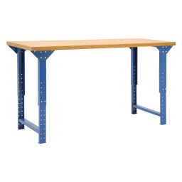Workbench packaging table adjustable in height without shelve